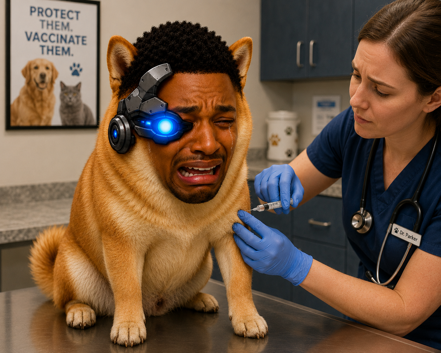 Ansem Inu at the vet